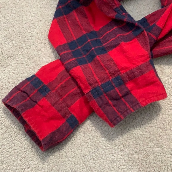 HOLLISTER, Flannel Long Sleeved Top, Red/Black, EXTRA LARGE - Picture 6 of 13
